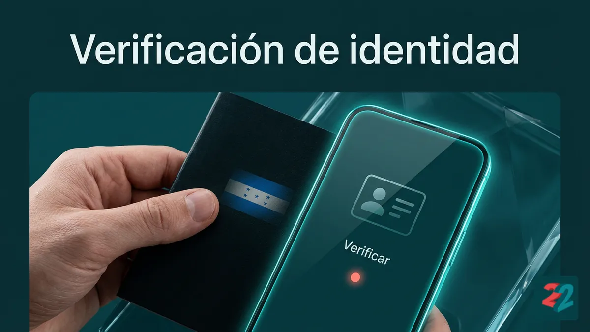 Persona mostrando su documento junto al celular para verificar la cuenta en 22bet